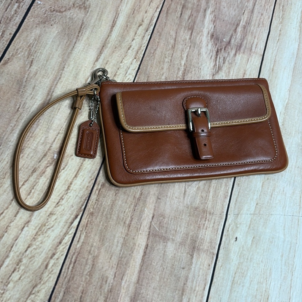 COACH Wristlet Brown Leather